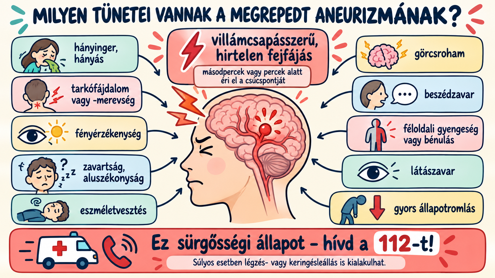 A megrepedt aneurizma tünetei